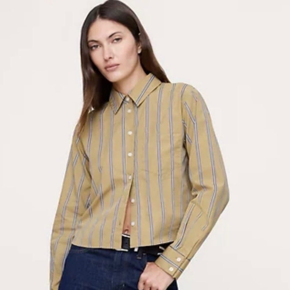 Banana Republic Cotton Poplin Ruffle-back NWT